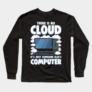 Funny There Is No Cloud Computer Tech Tee Computer Geek Gift Long Sleeve T-Shirt